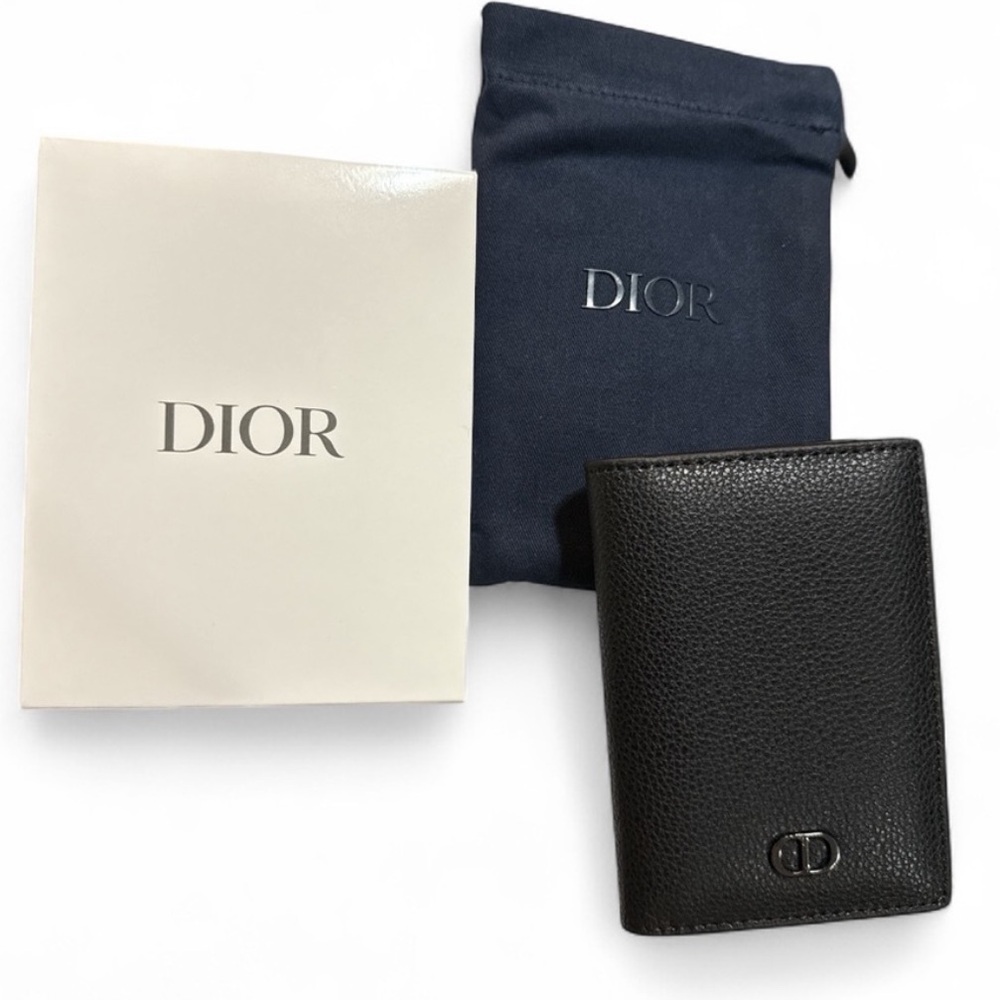 Dior Black Pebbled Leather Wallet GWP ✨ w/ dust bag and box